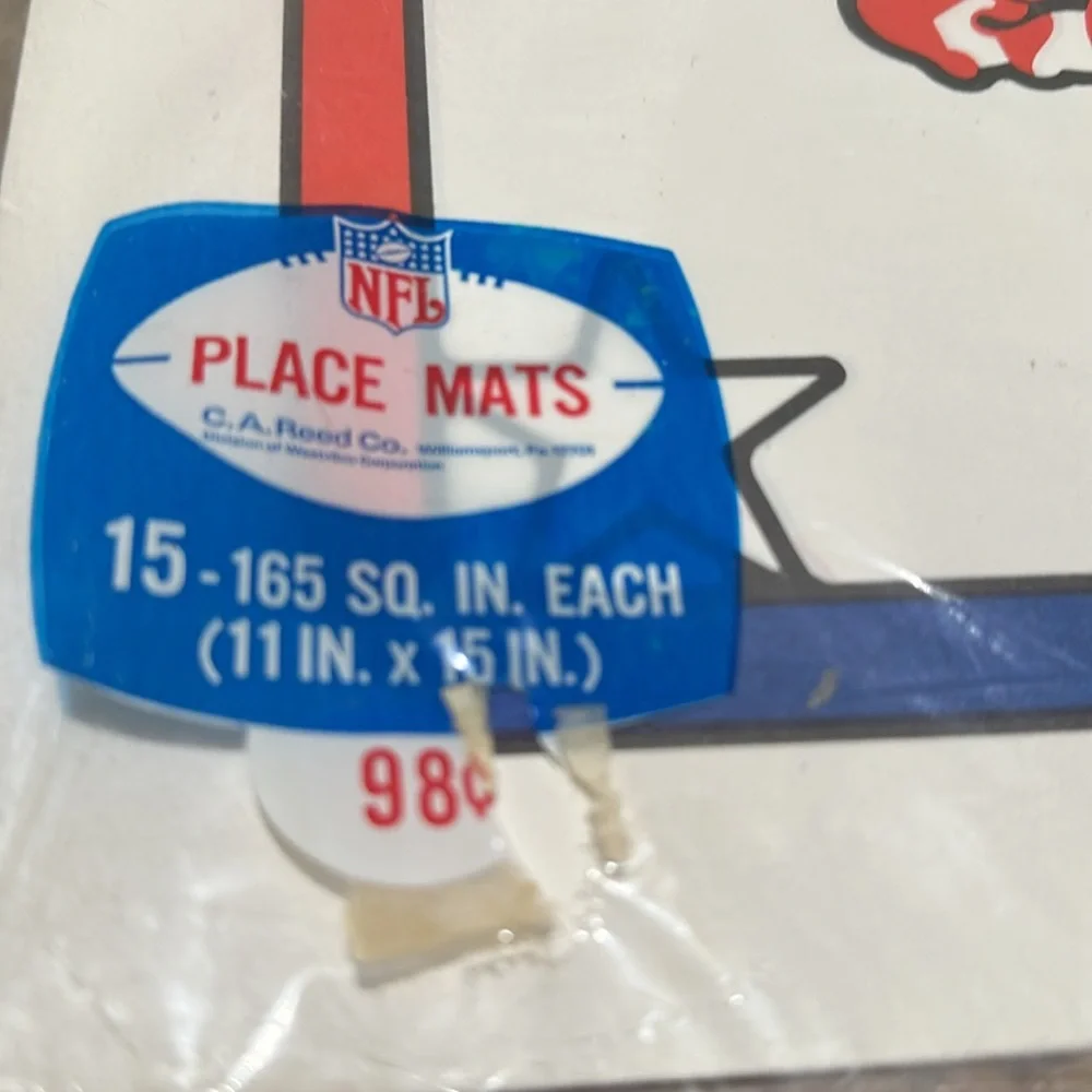 Vintage NFL Paper Placemats (sealed)